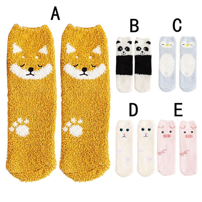 Winter Socks for Women - Panda Fox Pig Owl - [5 Pairs]