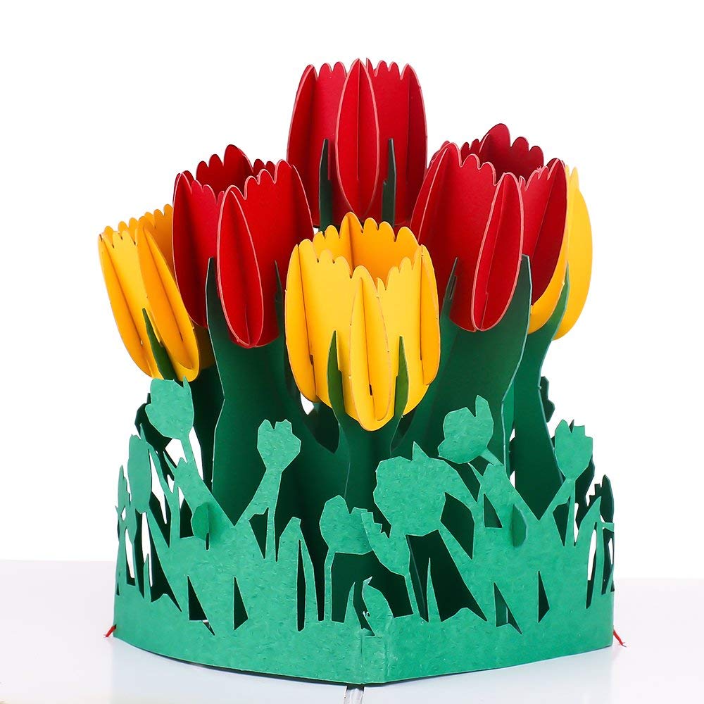 3D Tulips Pop Up Card and Envelope