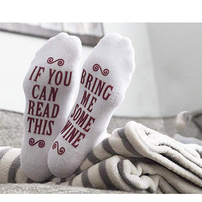 Women's Novelty Socks "If you can read this bring me some Wine"