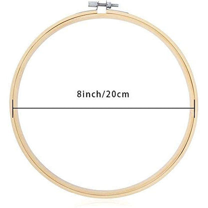 10 Pieces Embroidery Hoops Set Bamboo 8 inch