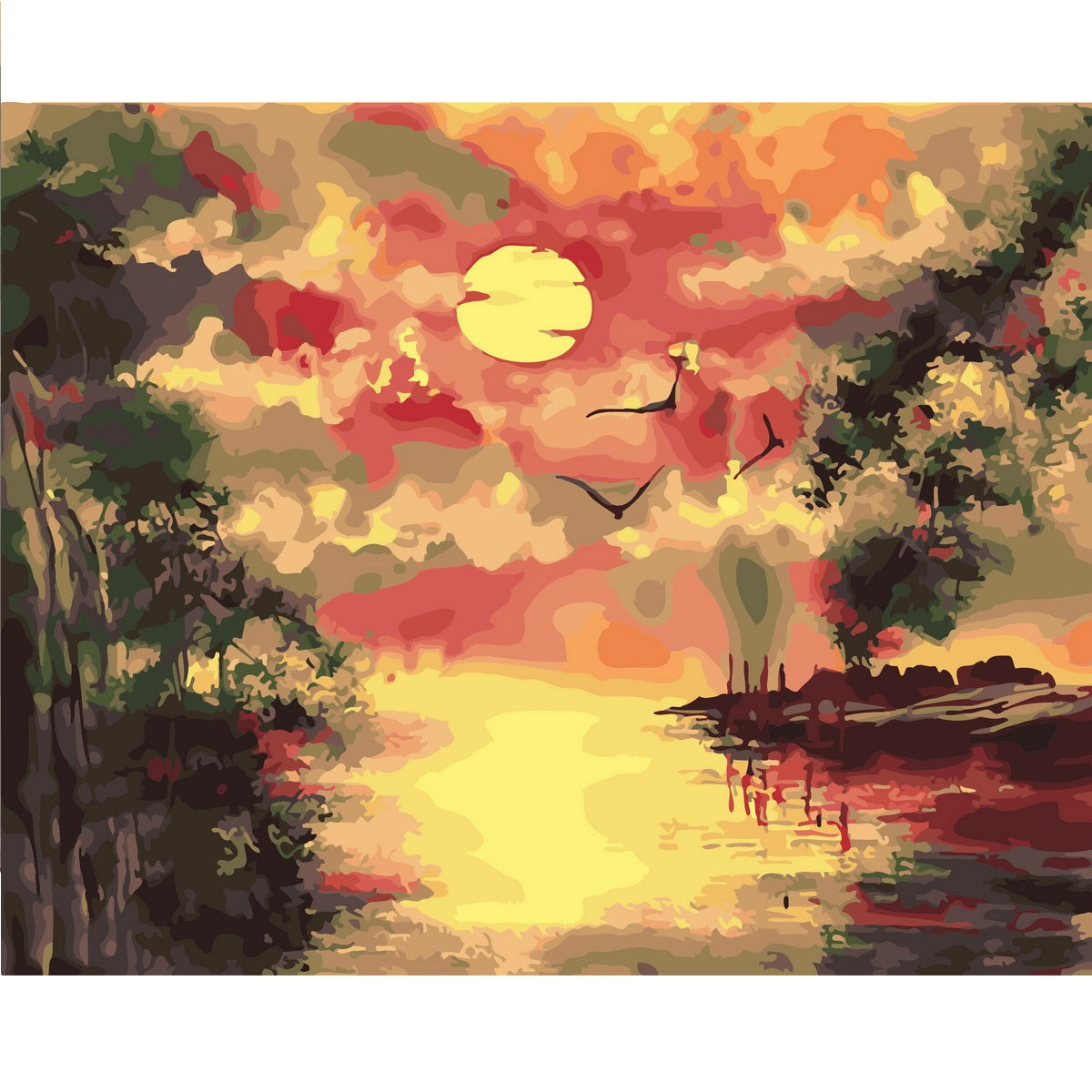 DIY Paint by Numbers Canvas Painting Kit - Crying Sun Sunset