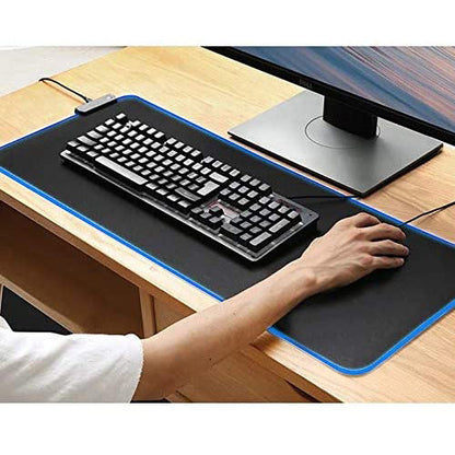 RGB LED Gaming Mouse Pad with Stitched Edges - 31.5 X 12 Inch