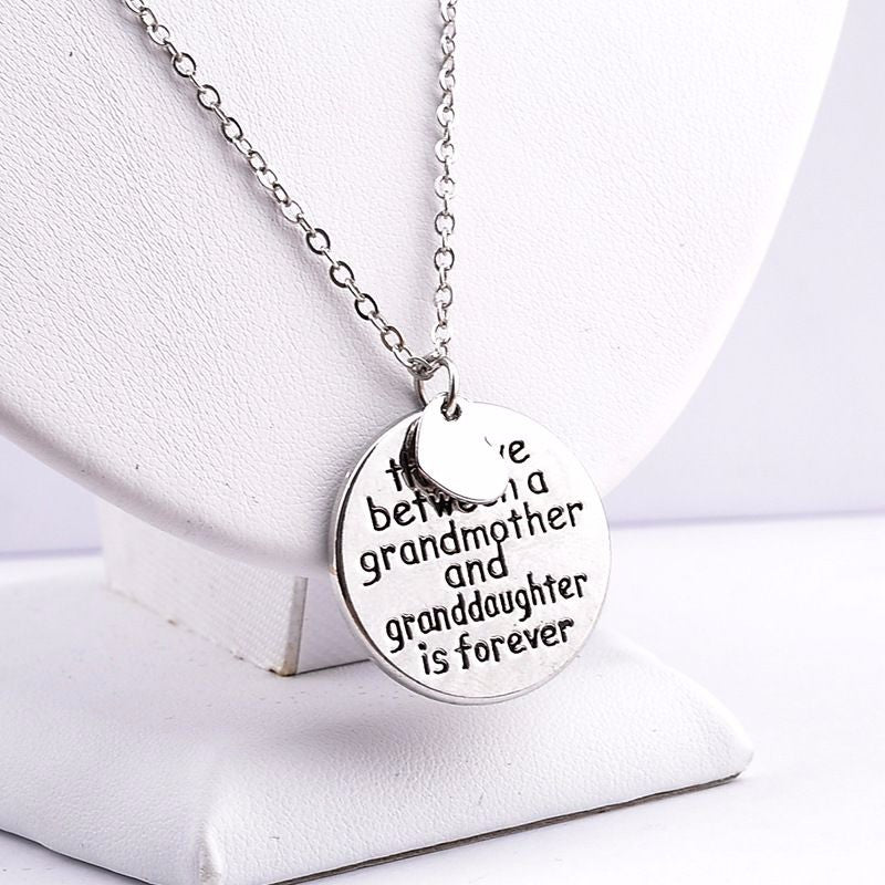 Grandma Pendant Necklace “The Love Between a Grandmother and Granddaughter is Forever” - 18’’