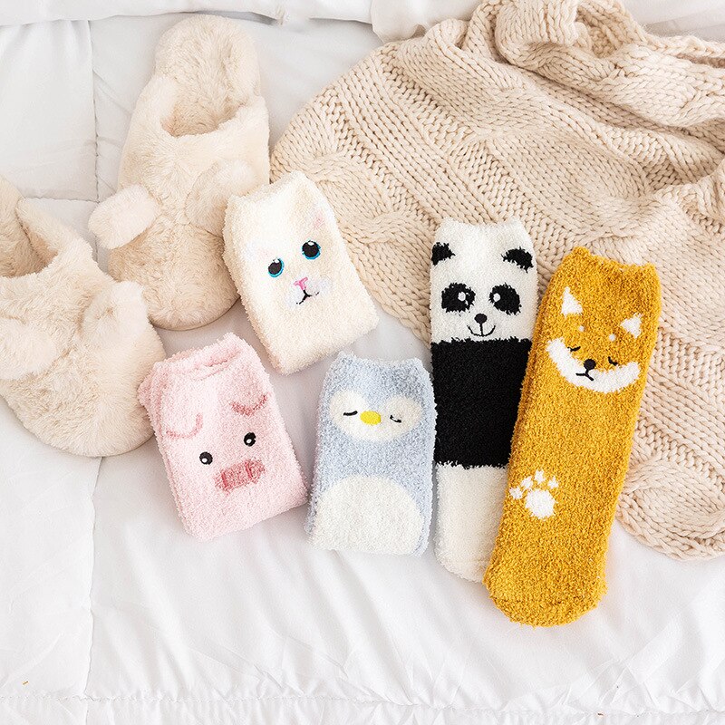 Winter Socks for Women - Panda Fox Pig Owl - [5 Pairs]