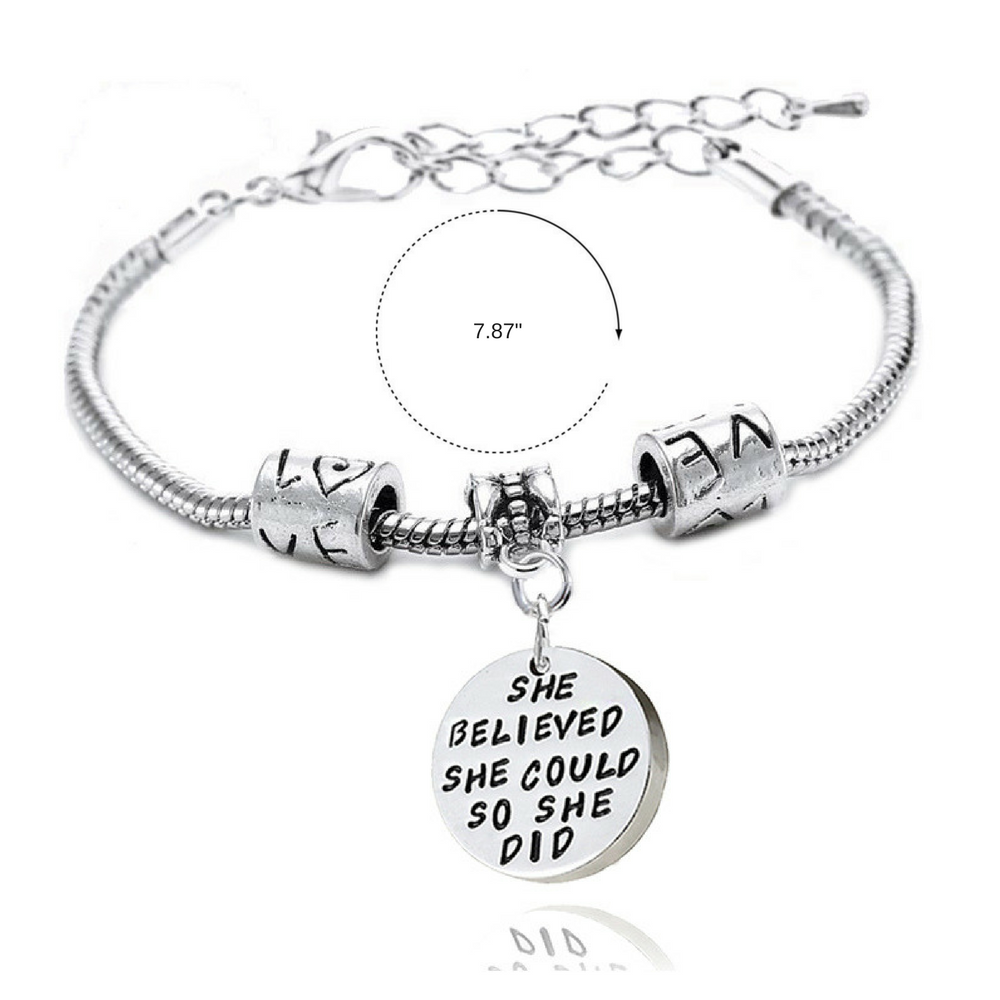 Bangle Bracelet Engraved - She Believed she Could so She Did