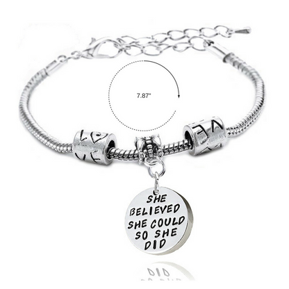 Bangle Bracelet Engraved - She Believed she Could so She Did