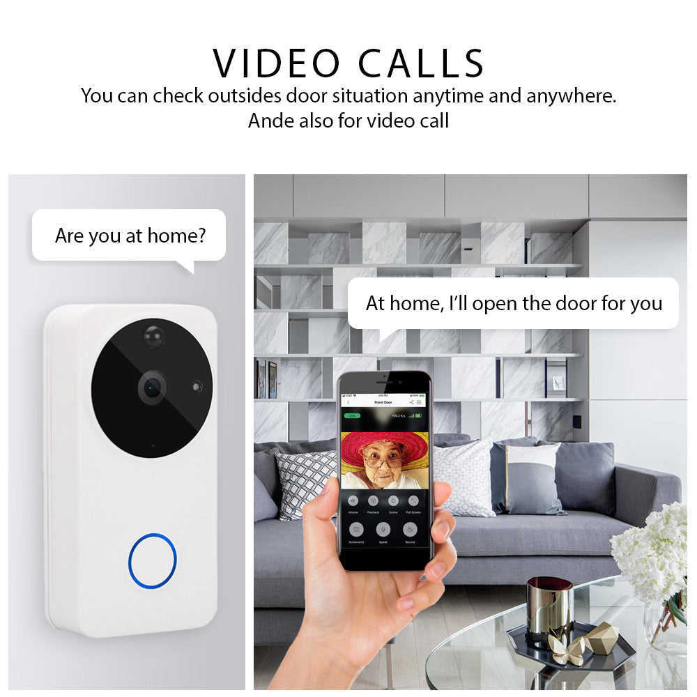 Smart Video Doorbell Camera - Night Vision & Motion Detection