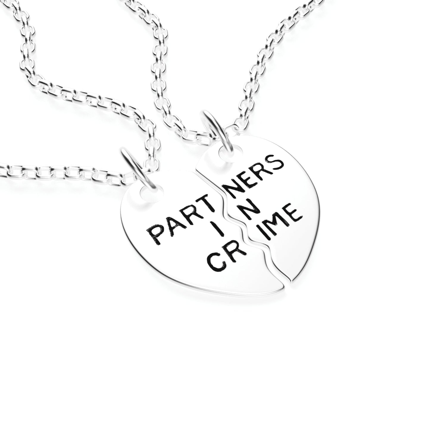 Partners in Crime Pendant Necklace - 2x20'' Chain + 2 Necklace Pendants