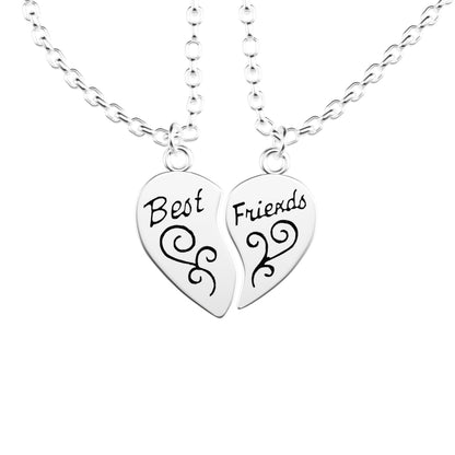 Best Friends Necklace for 2 Heart Pendant Necklace