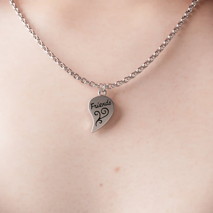 Best Friends Necklace for 2 Heart Pendant Necklace