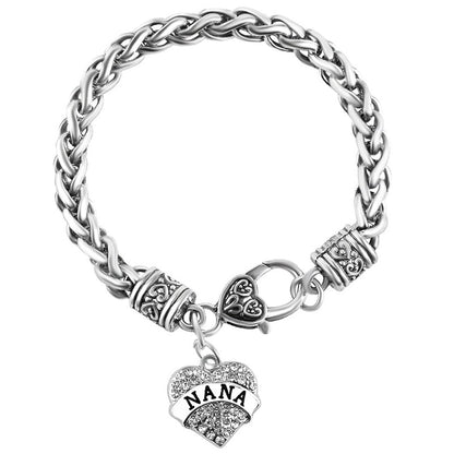 “Nana” Charm Bracelets | Adorable Nana Silver Heart Bracelet | Best Family Jewelry Gift