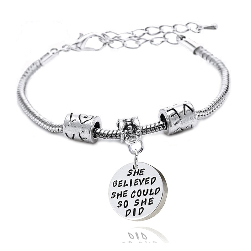 Bangle Bracelet Engraved - She Believed she Could so She Did