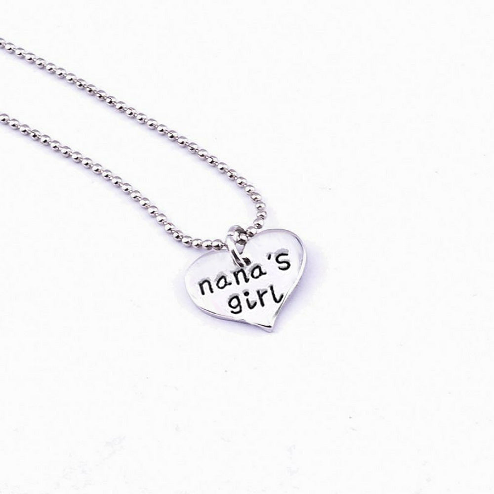 Nana's Girl Keychain Set Necklace and Keychain Grandma Gifts