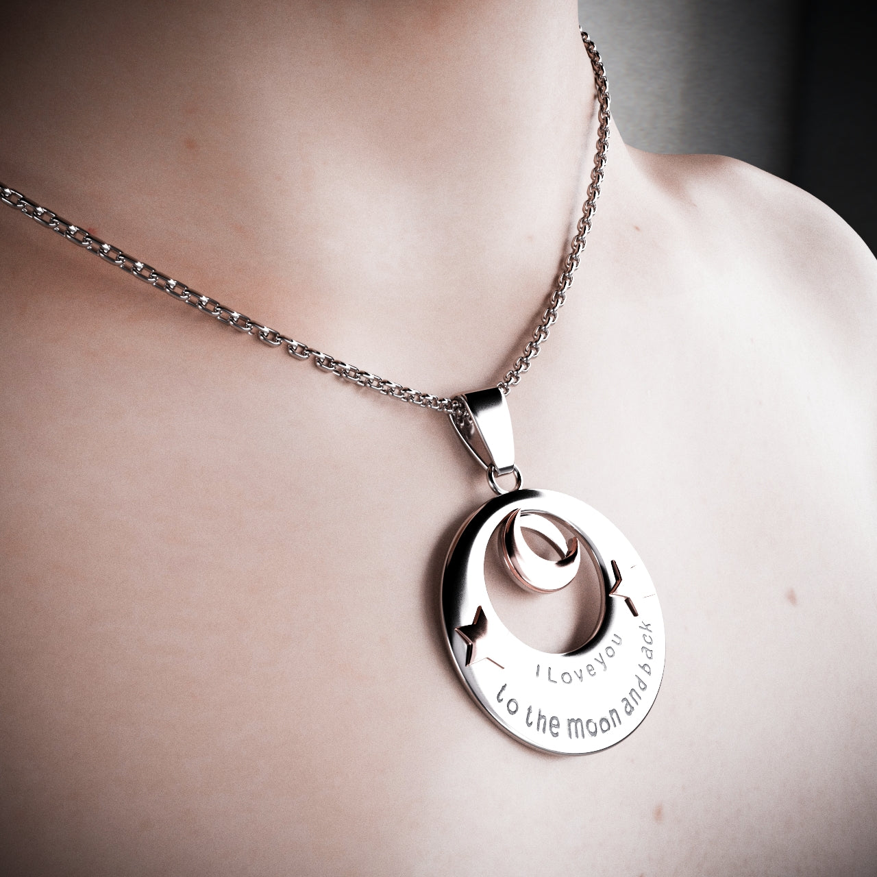 I Love You to The Moon and Back Pendant Necklace