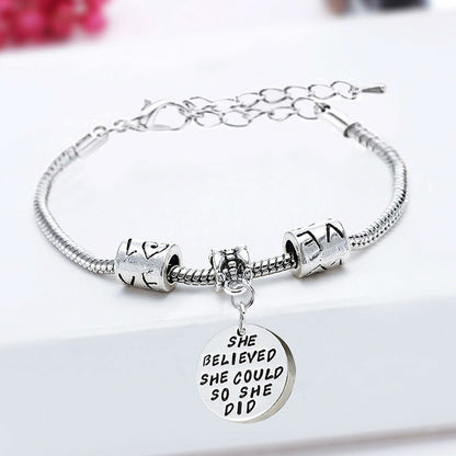 Bangle Bracelet Engraved - She Believed she Could so She Did