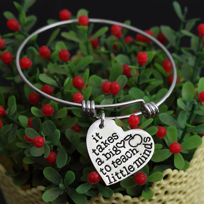 Bangle Bracelet It Takes a Big Heart to Teach Little Minds - Gift for Teachers & Parents