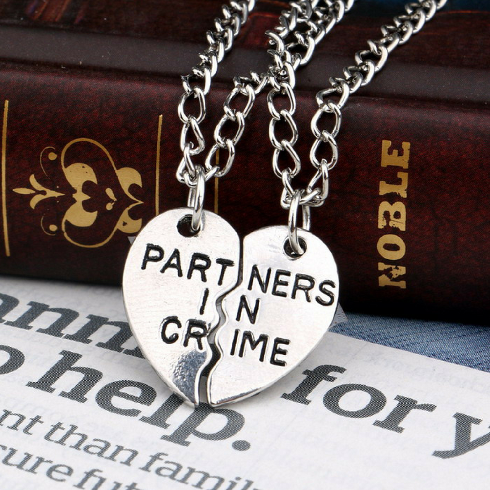 Partners in Crime Pendant Necklace - 2x20'' Chain + 2 Necklace Pendants