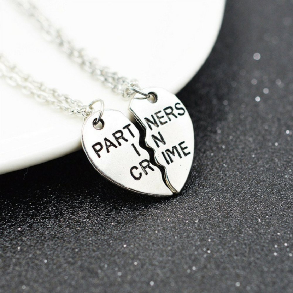 Partners in Crime Pendant Necklace - 2x20'' Chain + 2 Necklace Pendants