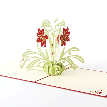 3D Valentine's Day Red Flower Bouquet Pop Up Card and Envelope