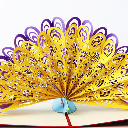 3D Peacock Pop Up Card and Envelope