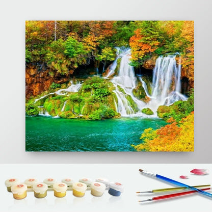 DIY Paint by Numbers Canvas Painting Kit - Waterfalls