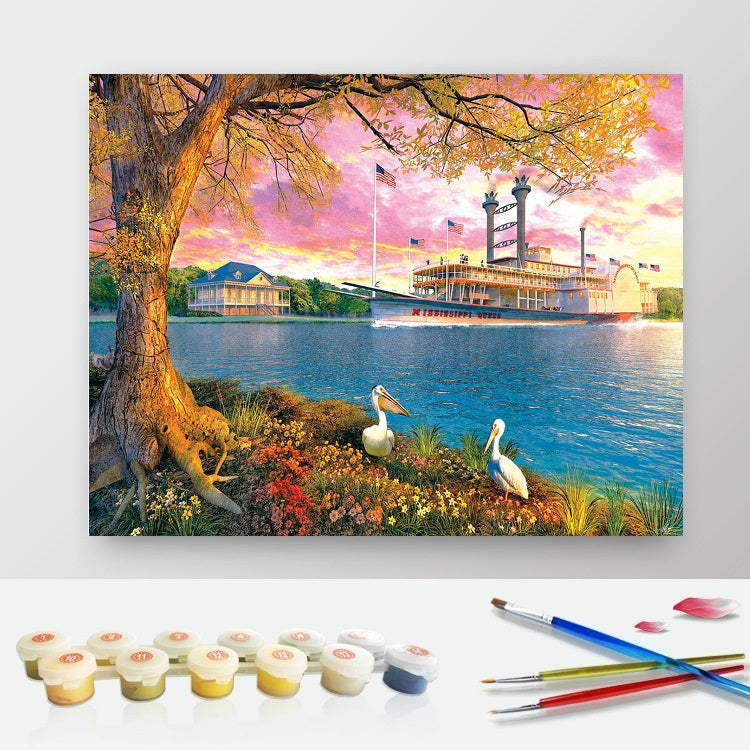 DIY Paint by Numbers Canvas Painting Kit - Cruise Boat