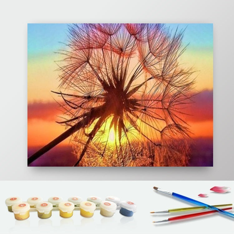 DIY Paint by Numbers Canvas Painting Kit - Dandelion Blow Ball