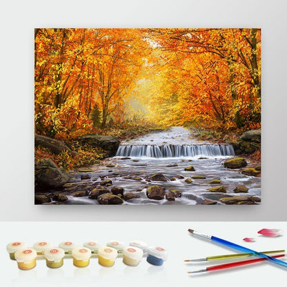 DIY Paint by Numbers Canvas Painting Kit - Autumn in The Park