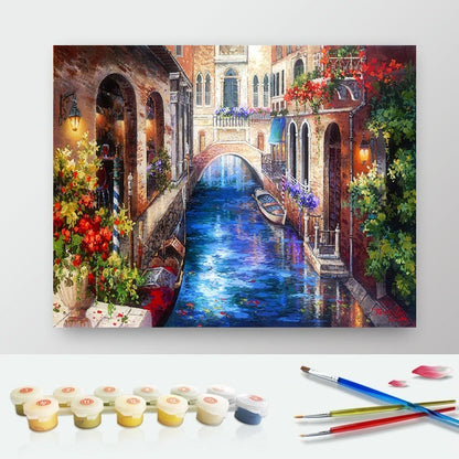 DIY Paint by Numbers Canvas Painting Kit - Venice Canal