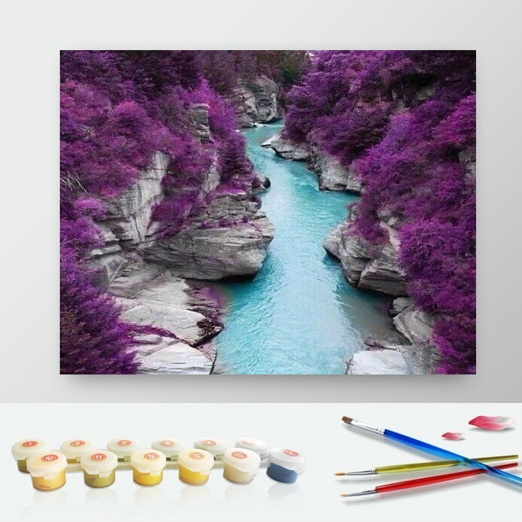 DIY Paint by Numbers Canvas Painting Kit - Blooming River