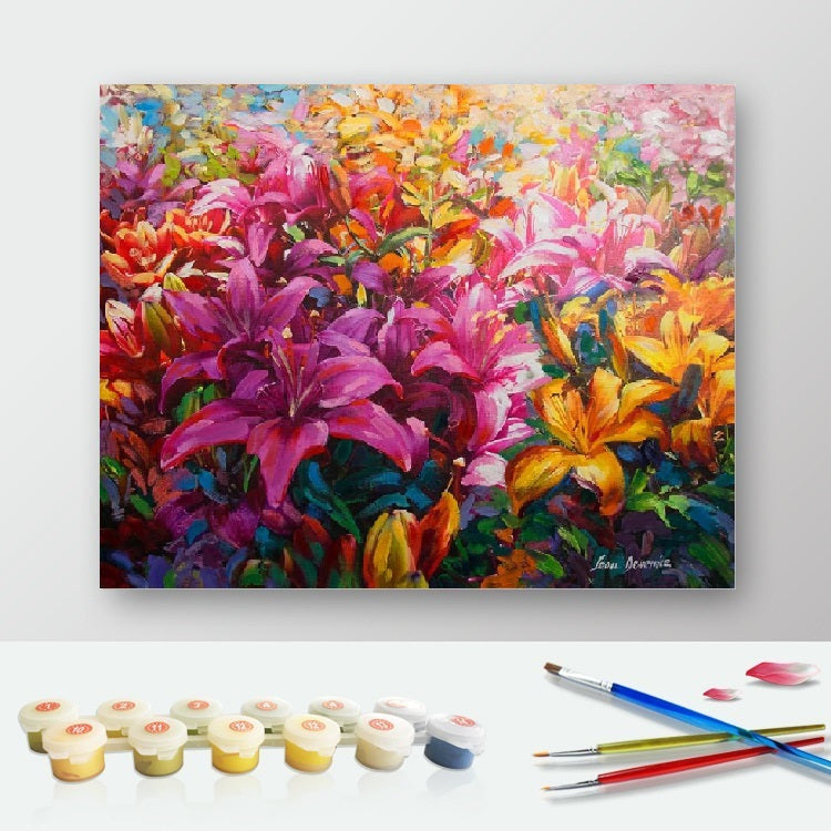 DIY Paint by Numbers Canvas Painting Kit - Colorful Flowers