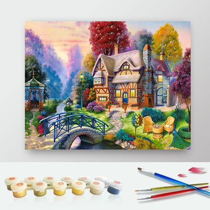 DIY Paint by Numbers Canvas Painting Kit - Winter Night