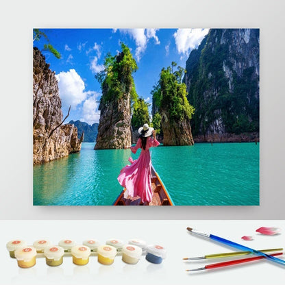 DIY Paint by Numbers Canvas Painting Kit - Girl in Thailand