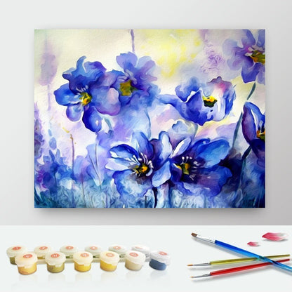 DIY Paint by Numbers Canvas Painting Kit - Purple Flowers