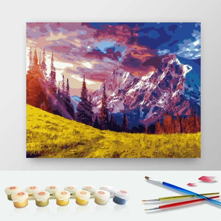 DIY Paint by Numbers Canvas Painting Kit - Sunny Mountain