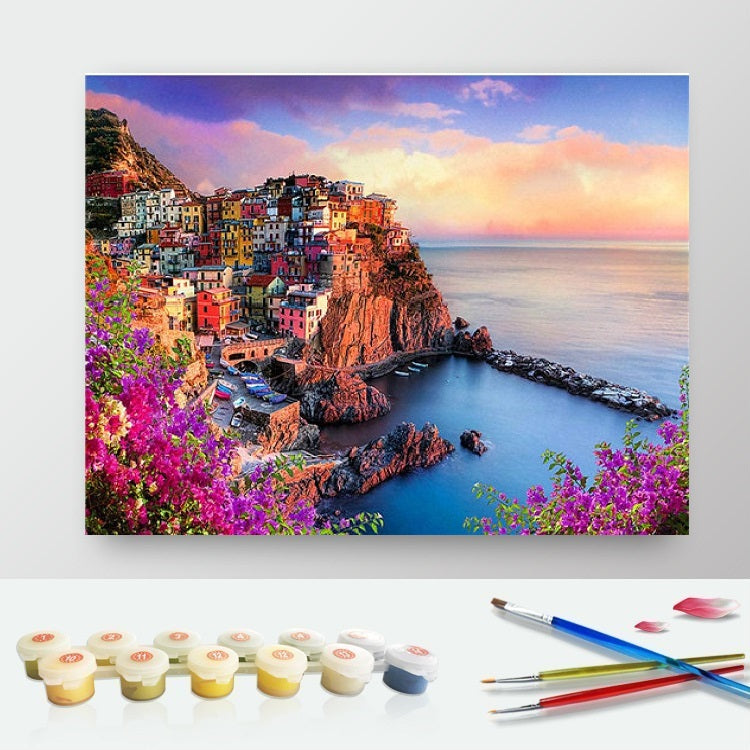 DIY Paint by Numbers Canvas Painting Kit - Manarola View