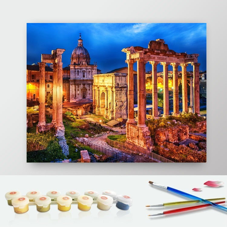 DIY Paint by Numbers Canvas Painting Kit - Rome Old City