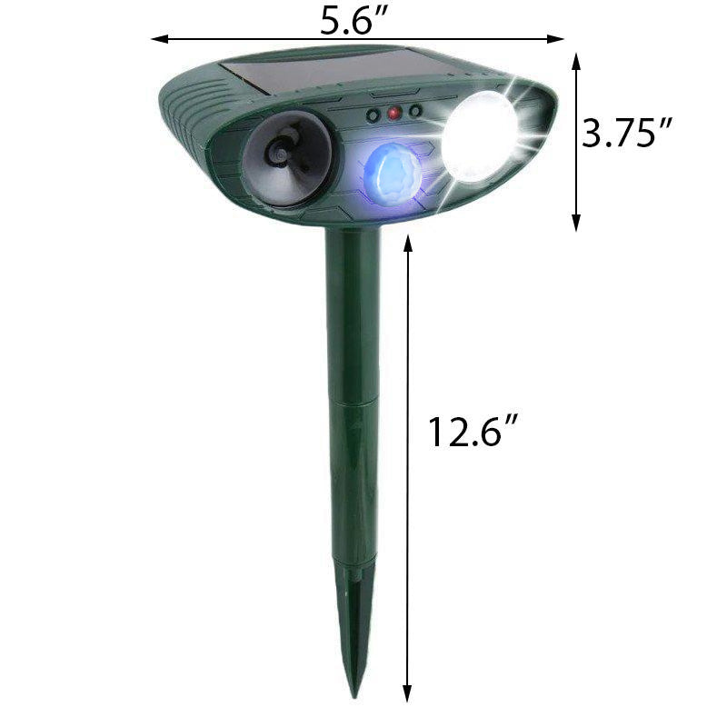 Dog Outdoor Ultrasonic Repeller - PACK of 6 - Solar Powered Ultrasonic Animal & Pest Repellant