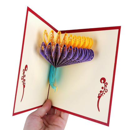 3D Peacock Pop Up Card and Envelope