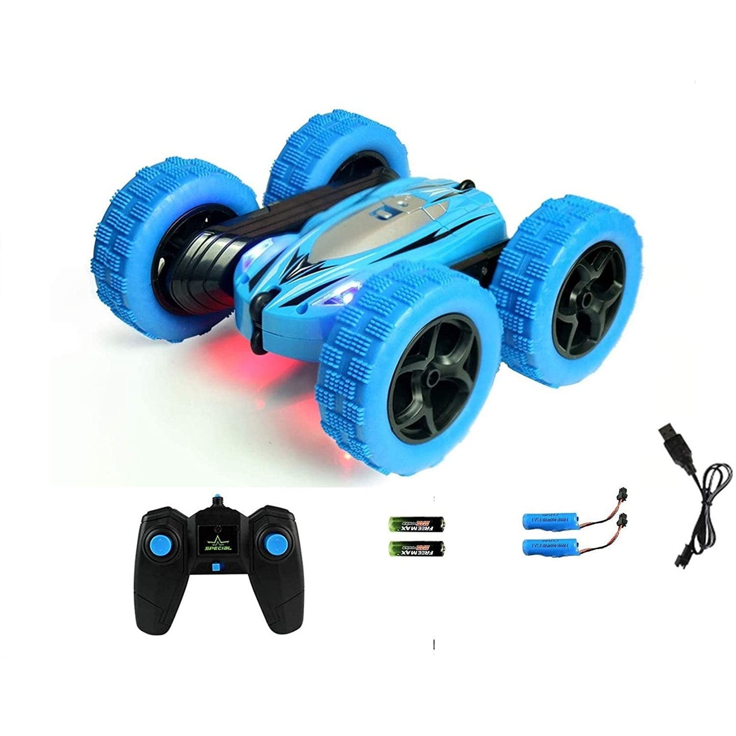 Remote Control Car 360° Rotating LED Headlights Blue