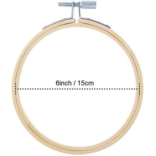 12 Pieces Embroidery Hoops Set Bamboo 6 inch