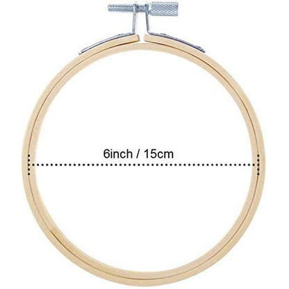 12 Pieces Embroidery Hoops Set Bamboo 6 inch