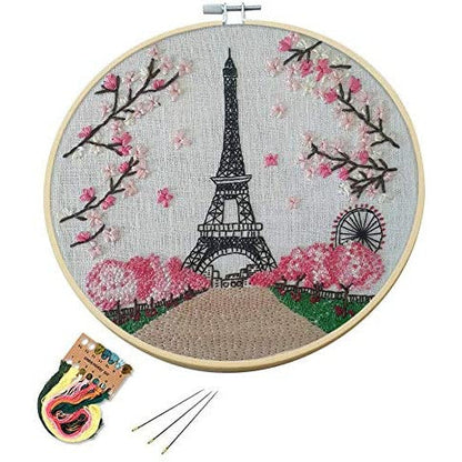 Embroidery Starter Kit with Pattern Eiffel Tower