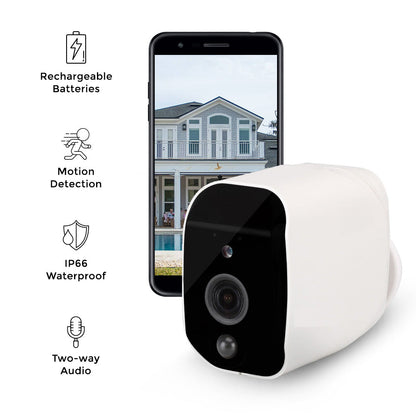 Smart Outdoor Security Camera - Waterproof - Night Vision & Motion Detection - Full HD 1080P - Up to 6 Months Battery Life