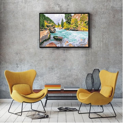 DIY Paint by Numbers Canvas Painting Kit - Tributary River Flow