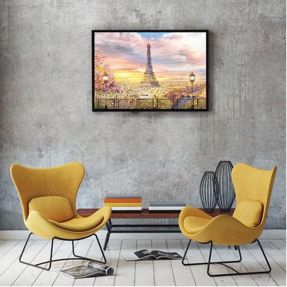 DIY Paint by Numbers Canvas Painting Kit - Sunrise in Paris