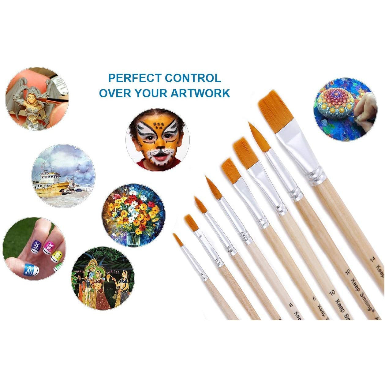 Broad Paint Brushes Set 8pcs