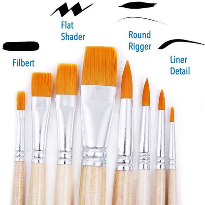 Broad Paint Brushes Set 8pcs