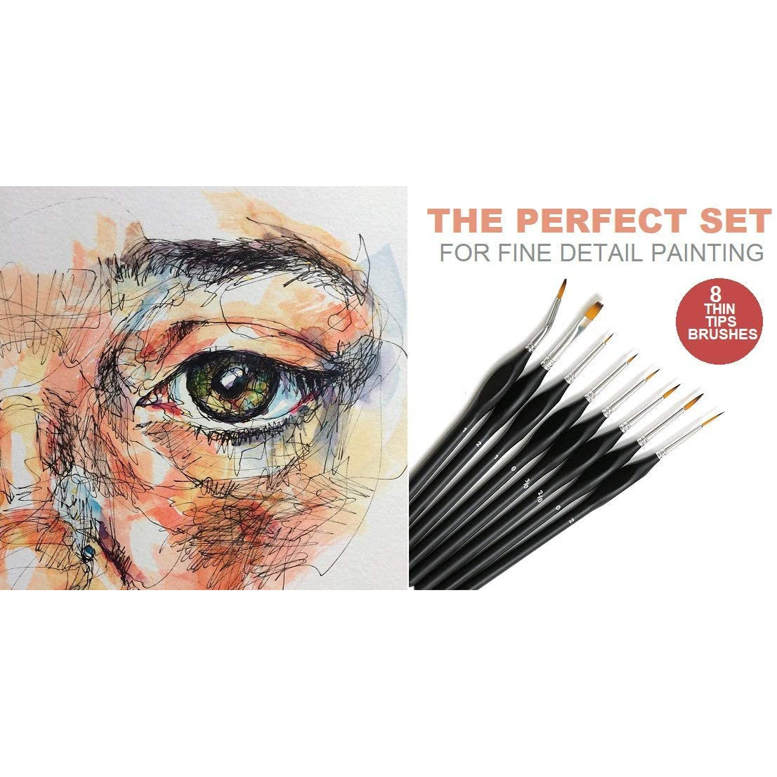 Fine Detail Paint Brush Set 8pcs