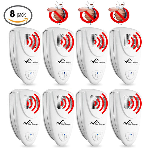 Ultrasonic Cockroach Repeller CA - PACK of 8 - Get Rid Of Roaches In 48 Hours Or It's FREE